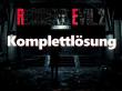 Screenshot zeigt eine Szene aus dem Resident Evil 2 Remake mit dem Schriftzug Resident Evil 2 Komplettlösung.