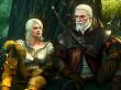 Ciri und Gerat aus The Witcher 3: Wild Hunt sitzen gemeinsam vor einem Baum