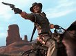 John Marston sitzt auf Pferd und zielt mit Revolver
