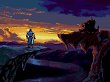 Der klassische End-Screen eines Castlevania-Spiels: Richter blickt nach dem Sieg über Dracula auf die Schlossruine.