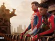 Peter Parker und Miles Morales stehen auf einer Brücke und schauen in die Ferne.