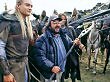 Peter Jackson mit Viggo Mortensen während der Dreharbeiten zu Der Herr der Ringe