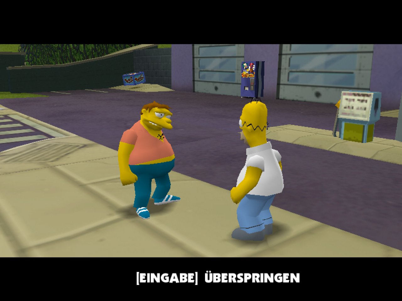 [11/12/2003] Gespräche mit NPCs lohnen sich. Die Bewohner Springfields wurden alle von ihren aus dem Fernsehen bekannten Stammsprechern vertont.