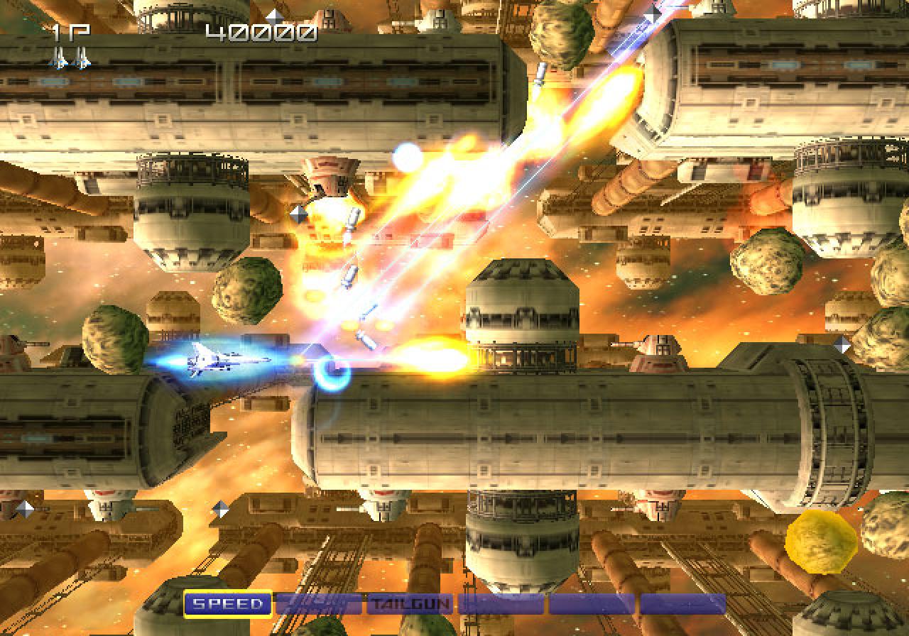 [02/11/2005] Gradius hat uns ebenfalls eine Menge Anstrengung gekostet. Nur wer sämtliche Passagen aus dem Gedächtnis und schon fast blind meistern konnte, hatte eine Chance...