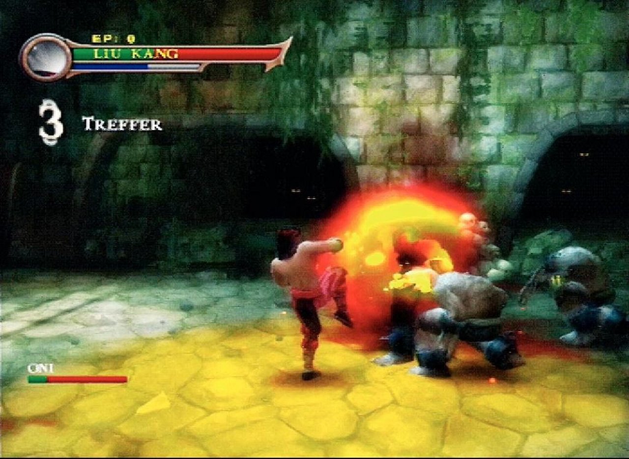 [28/07/2006] Einmal Steinmonster flambiert, bitte: Kangs Flammenbälle lassen sich ganz easy einsetzen. 