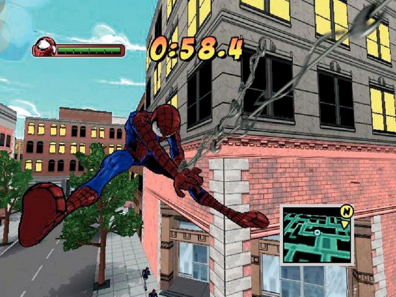 [28/07/2006] Schwingen gegen die Zeit: Spidey spinnt in den New Yorker Straßenschluchten seine Netze, um Verletzte zu retten, gegen die menschliche Fackel anzutreten oder Bösewichter zu verfolgen. 