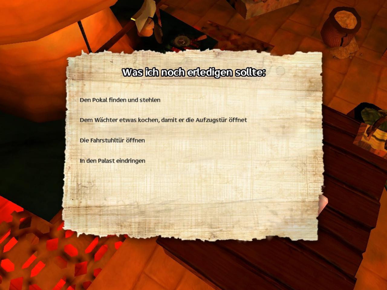 [20/10/2006] Das »Questlog« hilft wieder weiter, wenn Sie gar keine Idee haben, was Sie machen sollen. Kommt aber nur selten vor.