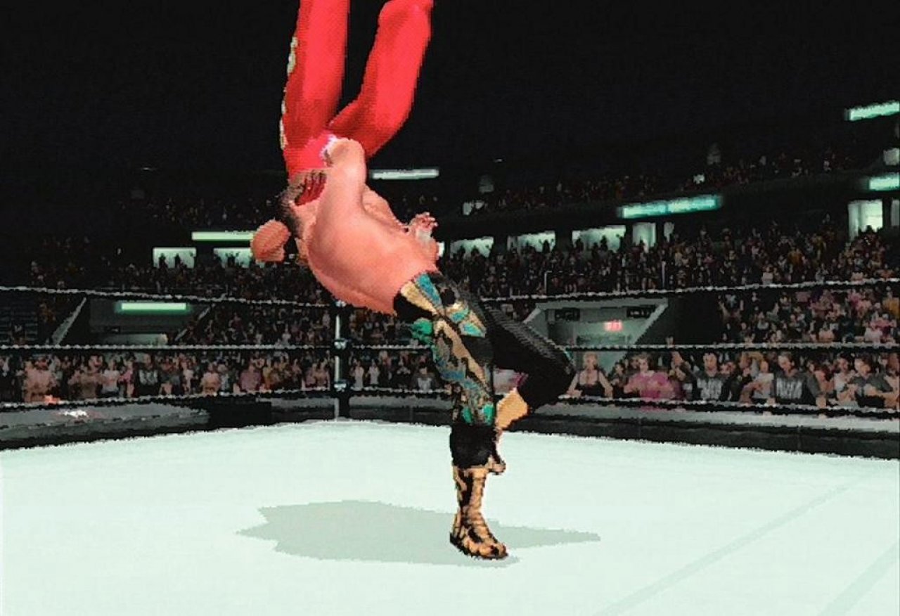 [10/11/2006] WWE-Legende Eddie Guerrero bearbeitet Rey Mysterios Rücken mit den seinen Tres Amigos. 