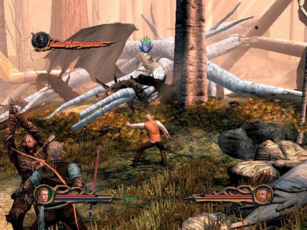 [22/11/2006] Gefangen: Mit unserer Zauberkraft lösen wir verhexte Ranken, die unseren Drachen am Boden halten. (Xbox360) 