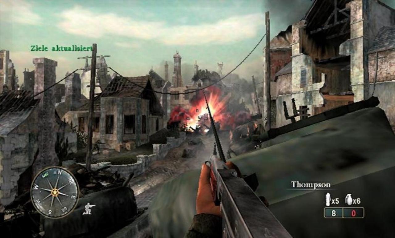 [22/11/2006] Current-Gen-Optik: Explosionen sehen auch auf der betagten Microsoft-Konsole exzellent aus. Dafür sind einige Texturen sehr grobkörnig. (Xbox) 