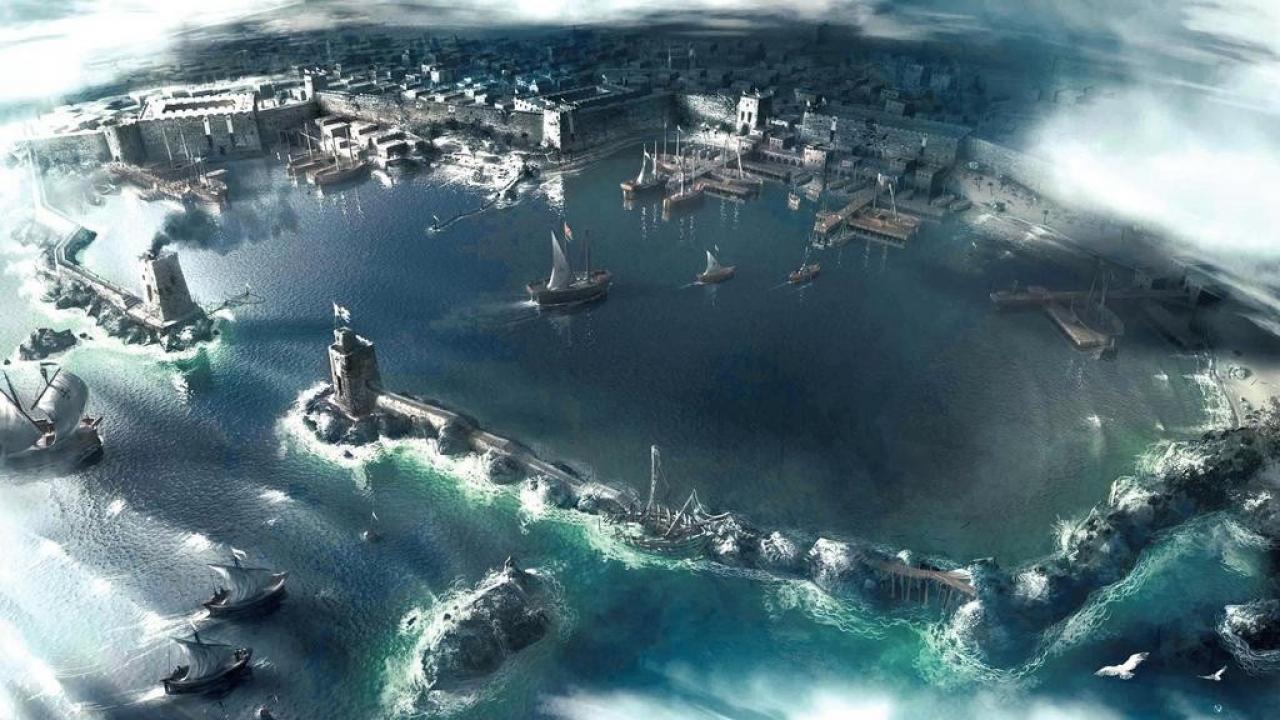 [20/11/2006] Riesige Metropole: In der Hafenstadt blüht das Leben. Assassin's Creed setzt bewusst auf das orientalische Flair von Damaskus. 