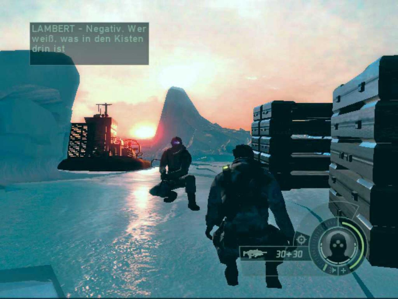 [05/12/2006] Wie schon Chaos Theory ließ uns auch Splinter Cell: Double Agent manche Missionen im chilligen Couch-Koop-Modus mit einem Freund bewältigen.