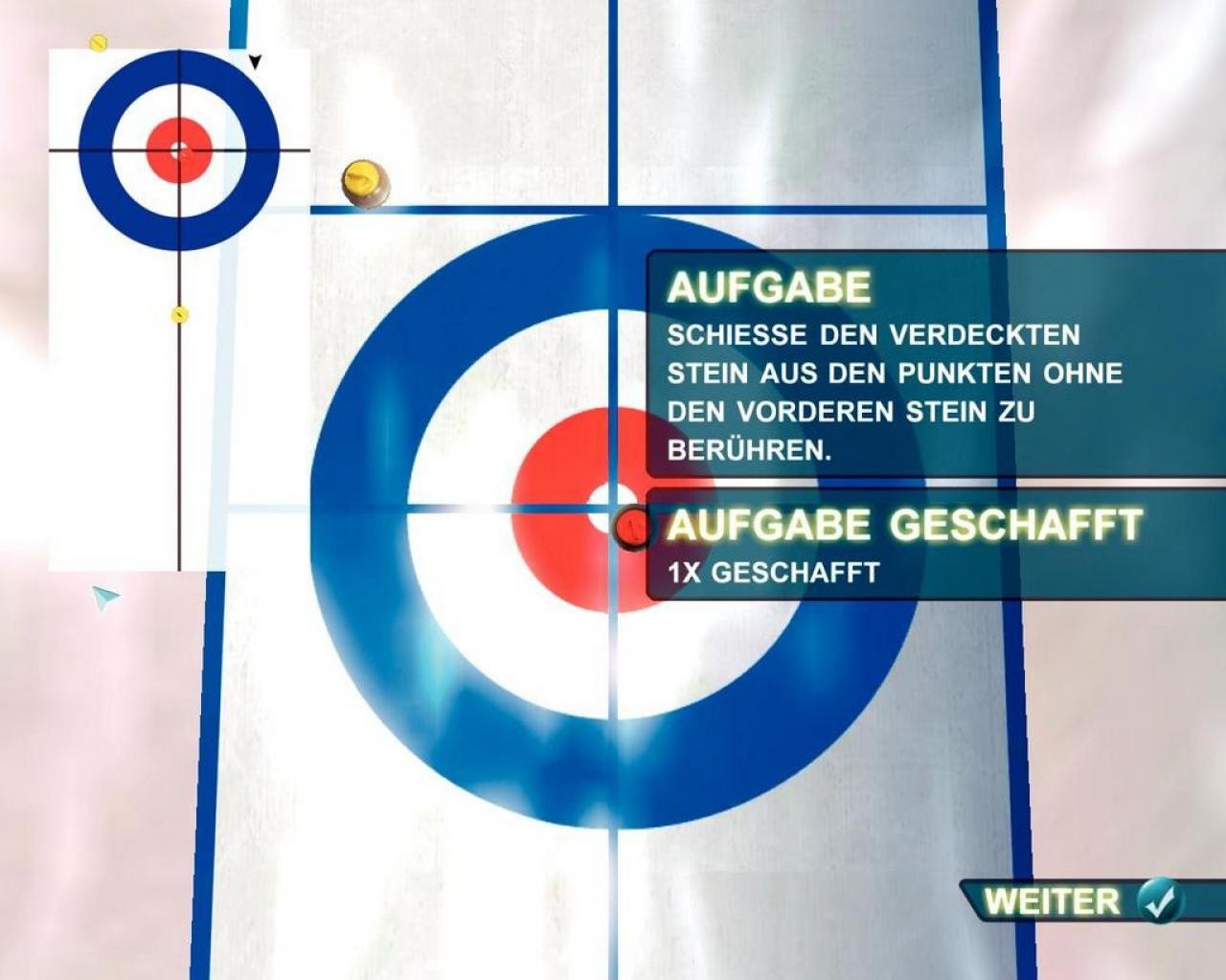 [19/12/2006] Im Kampagnen-Modus müssen wir zunehmend schwierigere Herausforderungen schaffen -- etwa einen gezielten Bogenschuss beim Curling. 