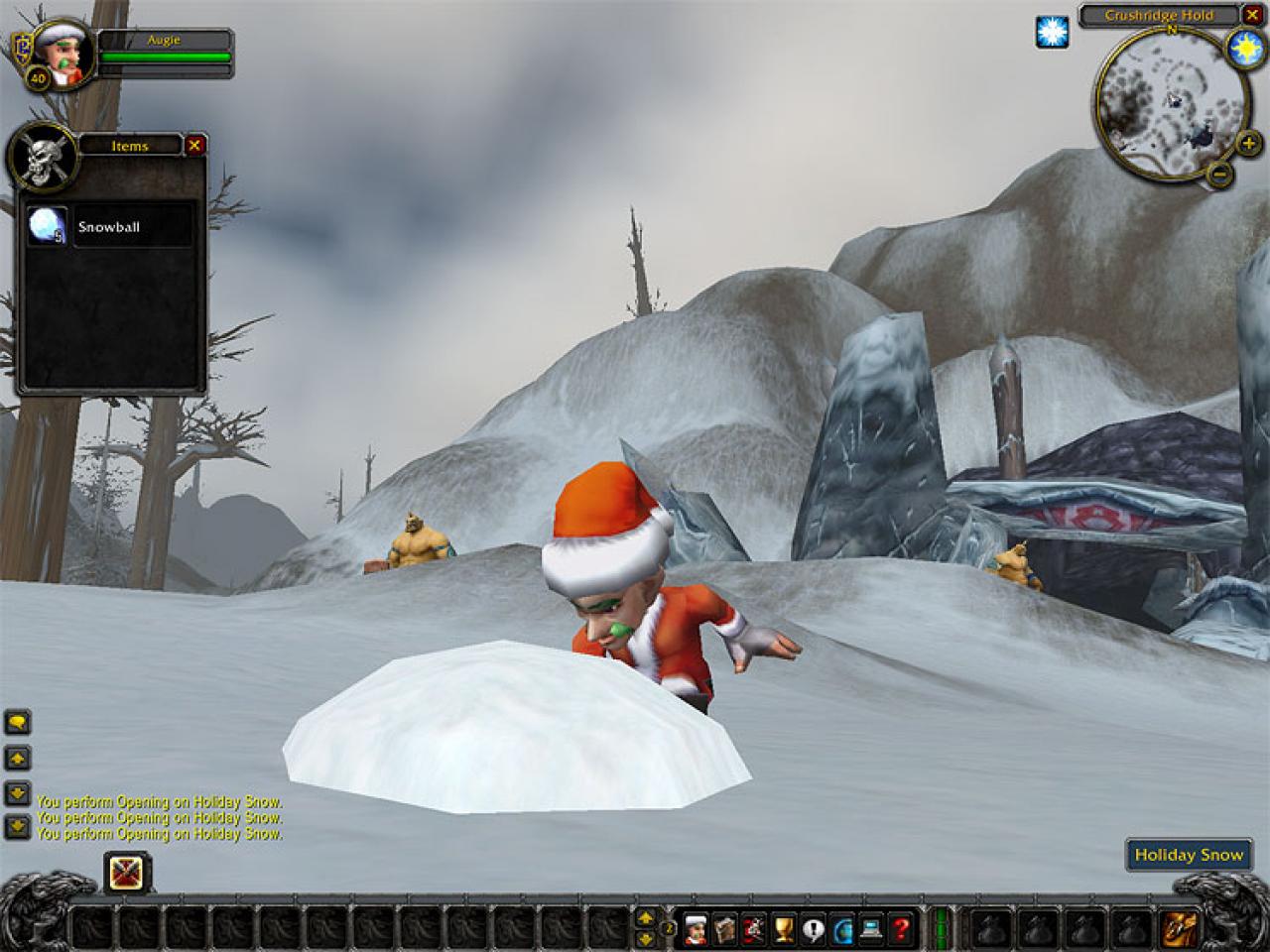 [12/12/2006] Das Winterhauchfest ist natürlich an Ostern angelehnt - Scherz! Denn selbst Leute, die ihre Zipfelmütze bis über die Augen tragen, erkennen hier sofort das weltliche Fest, das gemeint ist: Weihnachten. US-typisch ist die Bescherung aber erst am 25. Dezember.