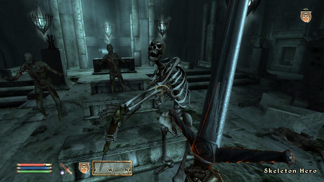 [17/01/2007] ... nicht viel besser aus als in Oblivion. Einzig beim Detailgrad der Skelette hat sich etwas getan, die Texturen im Hintergrund im Skyrim-Bild hingegen wirken nicht sonderlich hochauflösend. 