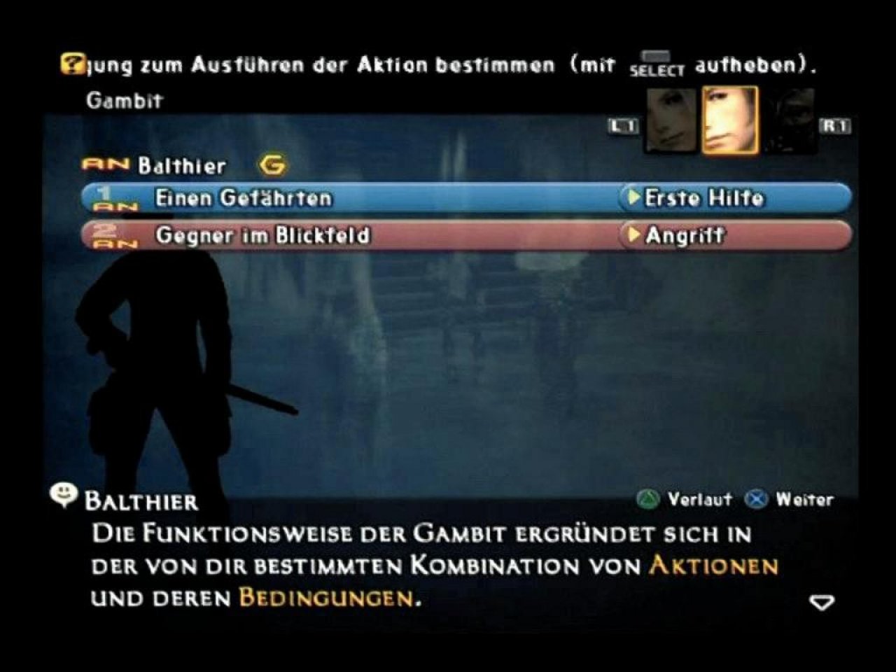 [01/03/2007] In diesem Menü stellen Sie das gewünschte Verhalten Ihrer Mitstreiter ein. (PS2) 