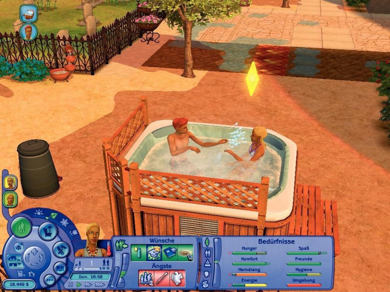 [01/03/2007] Die Erweiterung bringt unseren Sims nicht nur das Wetter, sondern auch neue Extras wie Whirlpools, Saftpressen und Gewächshäuser. 