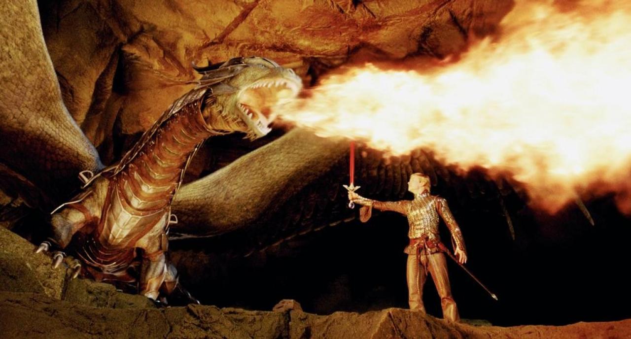 [27/04/2007] Saphira und Eragon (Edward Speleers) machen sich bereit für die Schlacht 