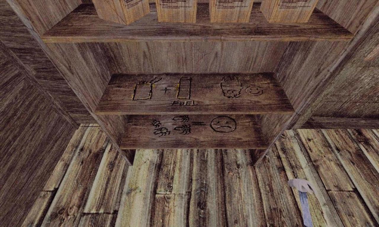 [26/04/2007] Nützlich: Ein Vorgänger hat auf diesem Regal ein paar Tipps für die artgerechte Spinnenhaltung hinterlassen. Das Zippo haben wir schon -- wo ist das Benzin? 