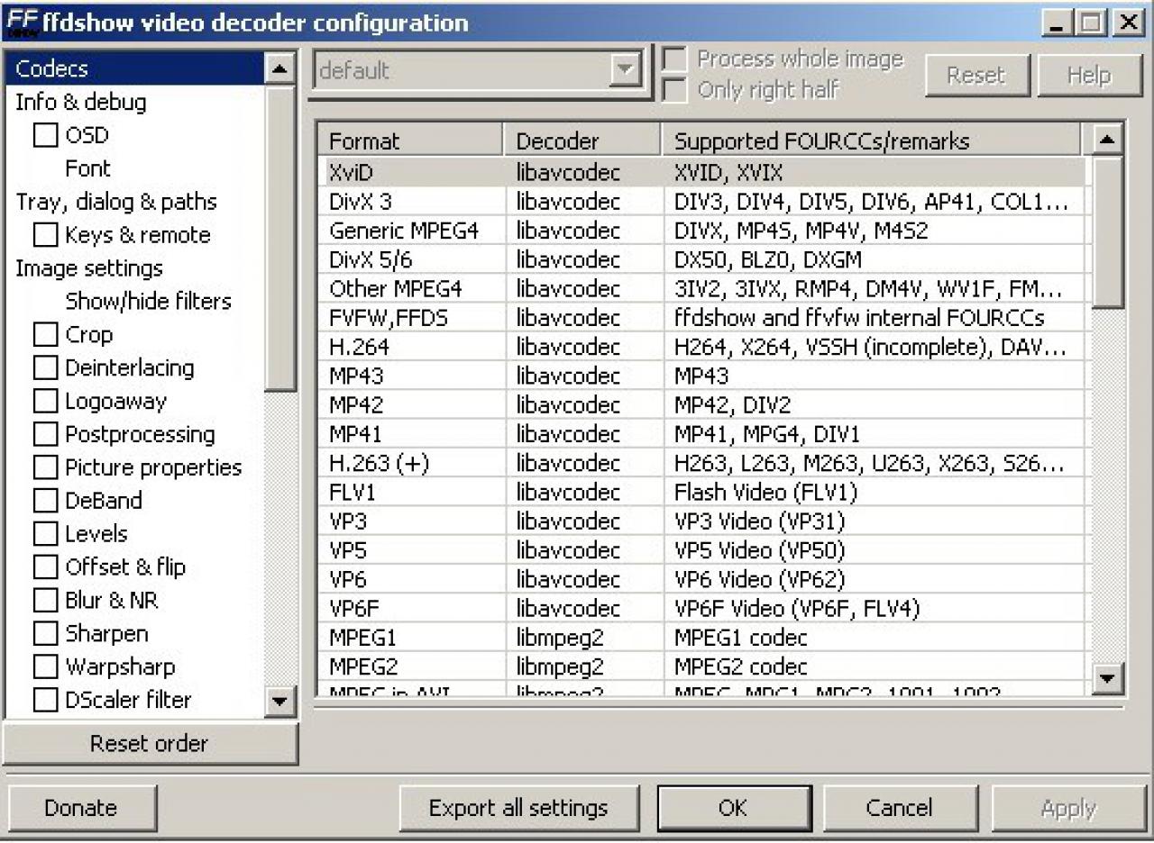[30/05/2007] Die Einstellungen im Videodecoder