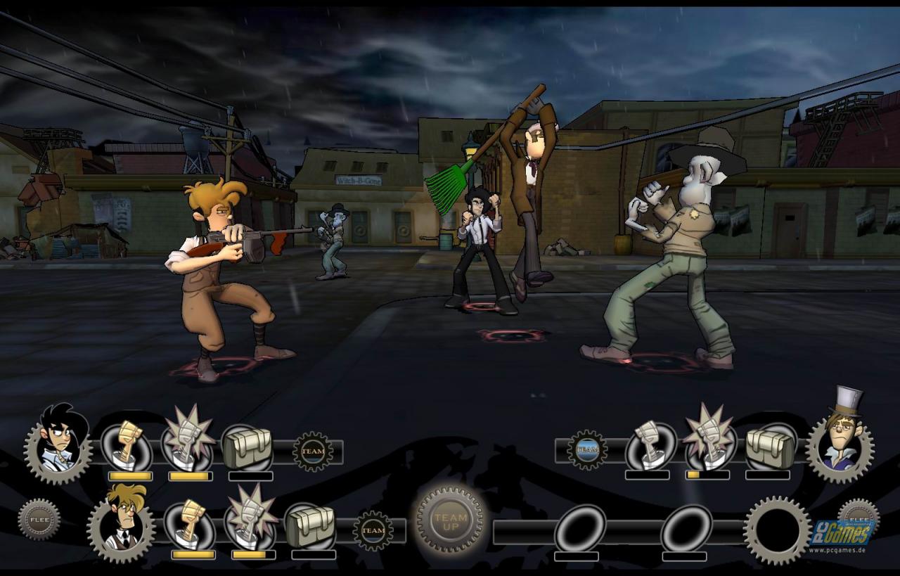 [22/06/2007] Im Kampf gegen Steampunk-Roboter verbündet ihr euch in Penny Arcade Adventures mit einem Detective, welcher sich mit apokalyptischen Studien befasst und seinem Partner, der bereits gegen den Teufel gekämpft hat.