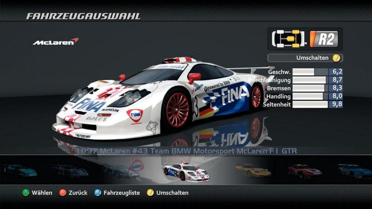 [20/06/2007] Der Fuhrpark aus mehr als 300 Karossen enthält alles, was das Rennfahrer-Herz begehrt, wie etwa einen McLaren F1 GTR.