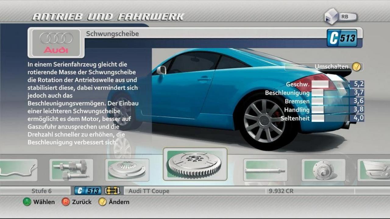 [20/06/2007] Mit seinen unzähligen Tuning-Möglichkeiten stellt Forza Motorsport 2 sogar die Genre-Referenz Gran Turismo 4 in den Schatten. 