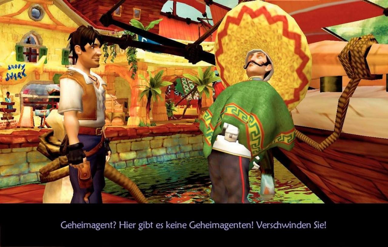 [27/08/2007] Der getarnte Agent Montgomery soll zu Tooth Island geschippert werden. An seiner unbeholfenen Verkleidung lässt sich erkennen, dass er kein James Bond ist.