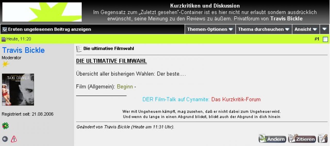 [24/10/2007] Mittendrin statt nur dabei: Der Eingangsbeitrag