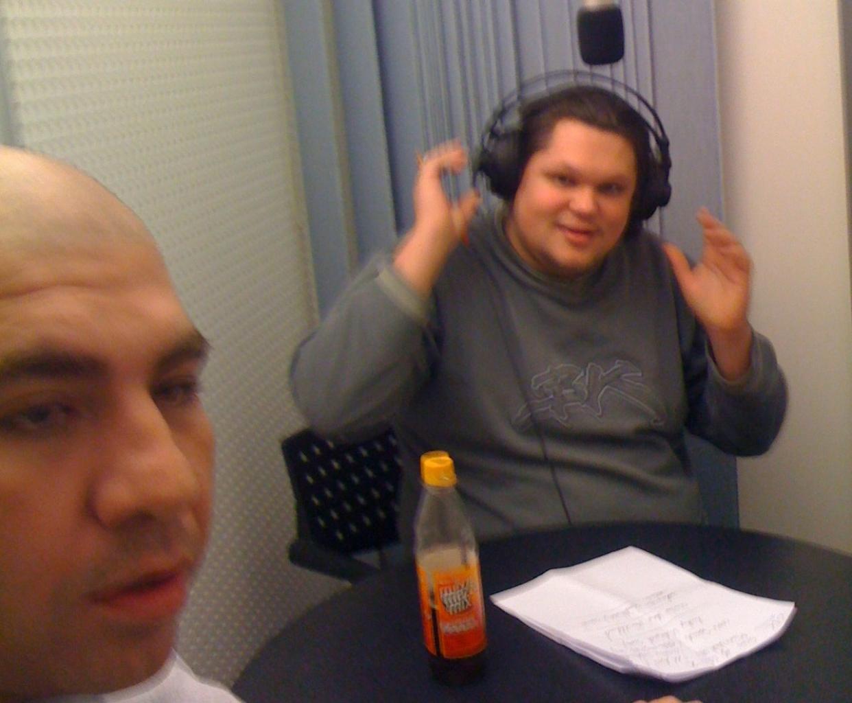 [21/02/2008] Ahmet (links) und Simon bei der Podcast-Aufnahme
