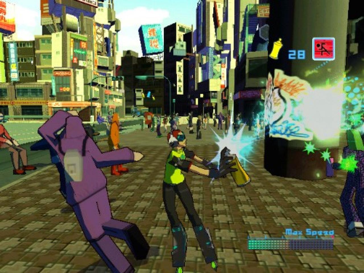 [06/03/2008] Das quietschbunte Comic-Universum von Jet Set Radio steht ganz oben auf unserer Liste. Den lieben langen Tag nur skaten, Graffiti sprayen oder mit unseren abgedrehten Gangmitgliedern abhängen, das würde uns definitiv gefallen. Außerdem würde uns auch das ausgefallene Comic-Tokyo-to so schnell kaum langweilig werden.