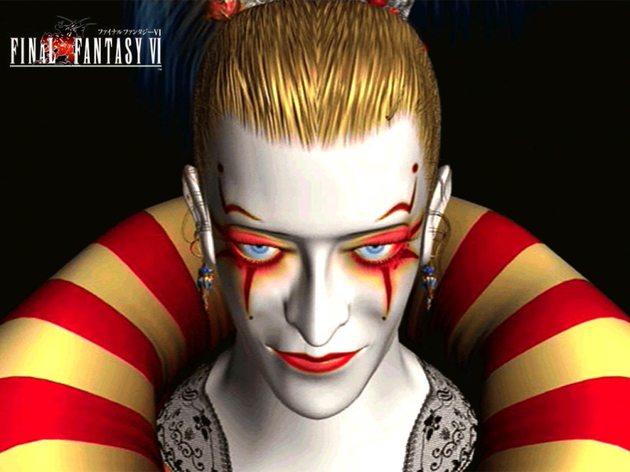[15/04/2008] Kefka Palazzo ist ein Irrer in einem clown-ähnlichem Kostüm. Sein Erscheinen kündigt er meist mit bösem Gelächter an. In Final Fantasy 6 ist der sadistische Possenreißer der finale Gegner.