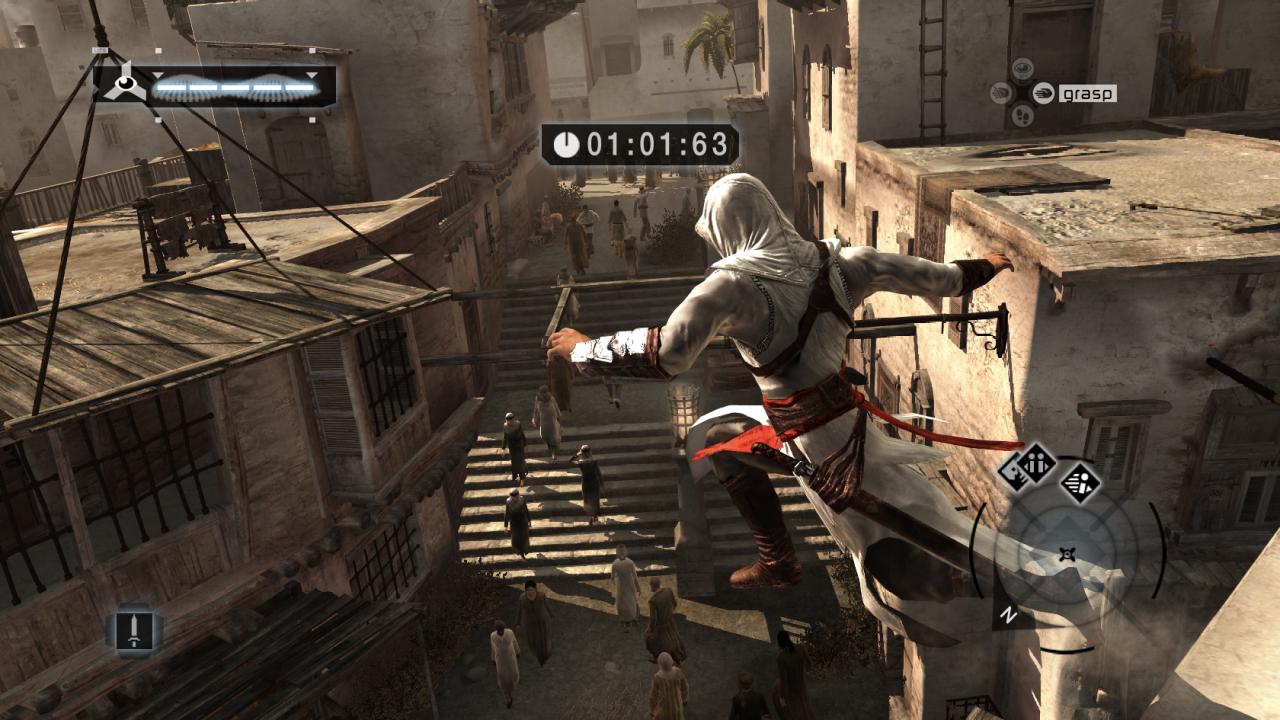 [25/04/2008] Klettern mit dem Ein-Button-System: eine der Innovationen von Assassin's Creed.