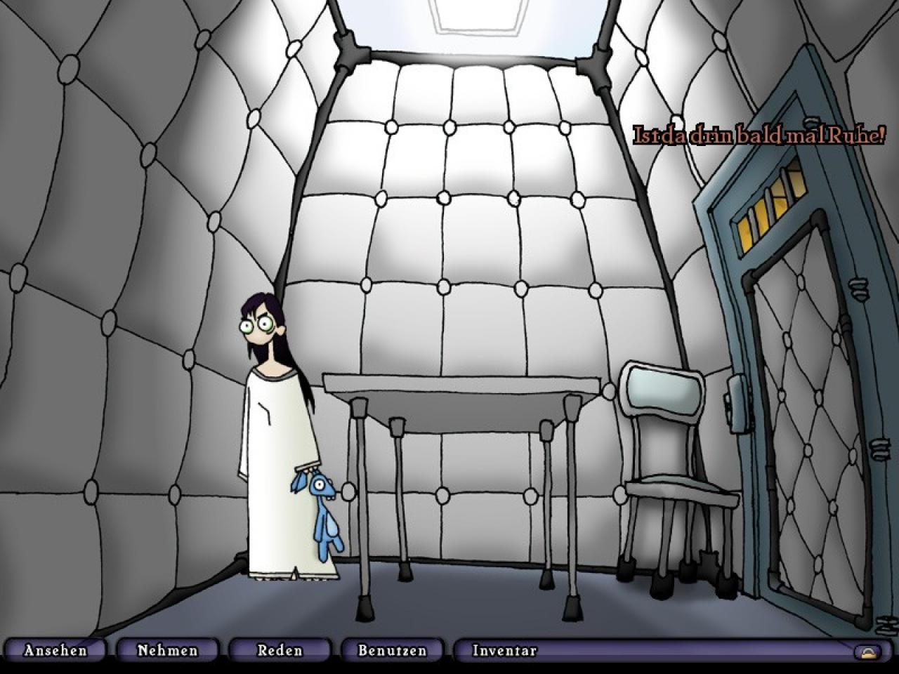 [24/06/2008] Die Heldin Edna im Point-and-Click-Adventure Edna bricht aus ist einer der Insassen der Anstalt. Mit witzigen Dialogen und verrückten Helfern bahnt sie sich ihren Weg aus der Klinik in die Freiheit.