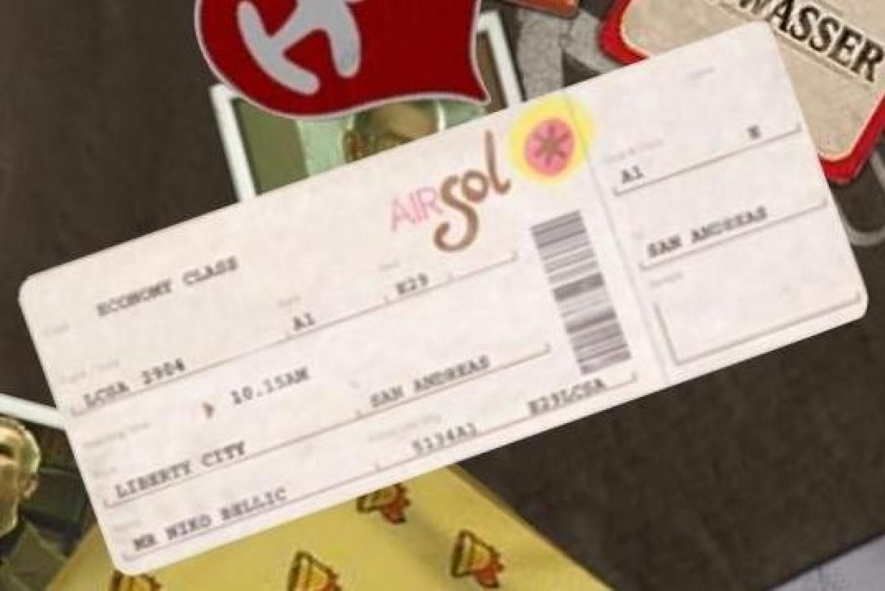 [13/07/2008] Flight ticket to San Andreas.
