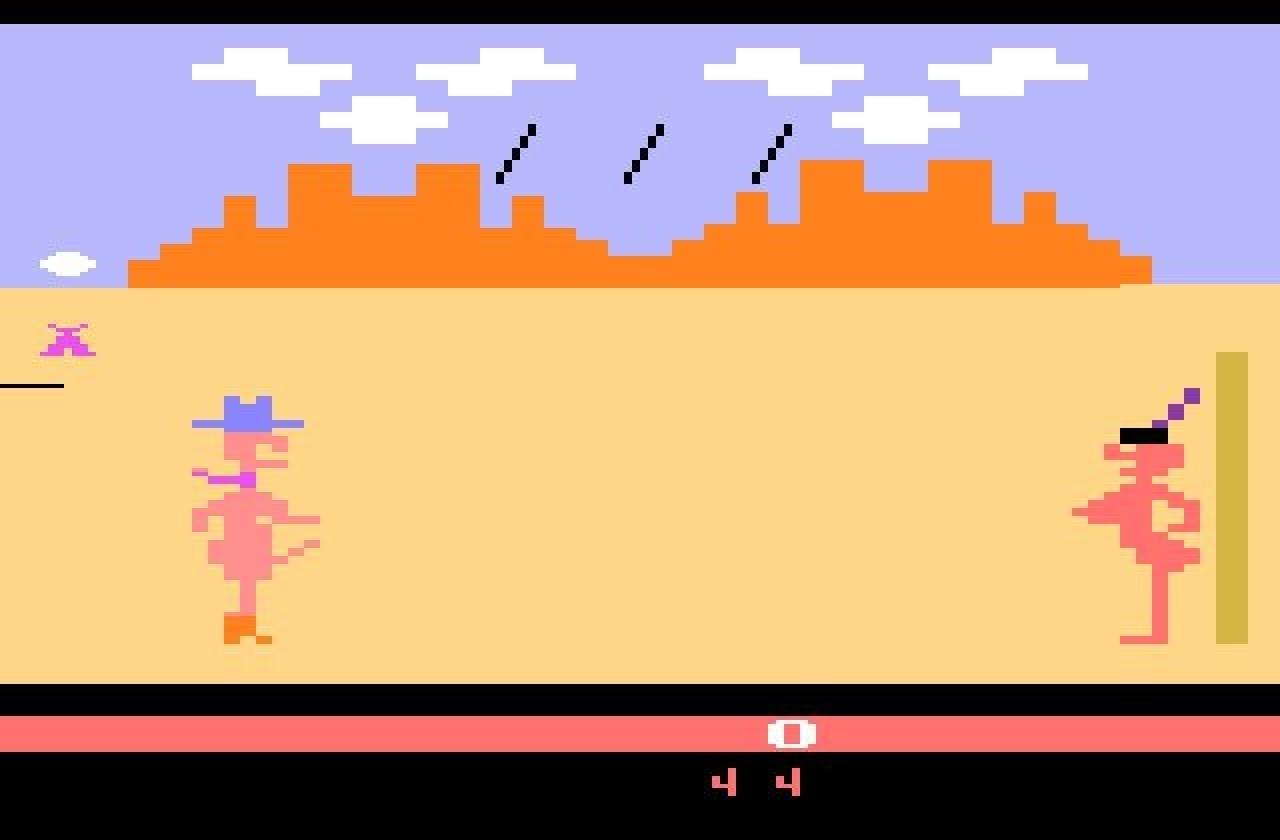 [10/10/2008] Custer's Revenge hatte 1982 nur ein Spielziel: General Custer - nur mit Stiefeln, Bandana und einem Hut bekleidet - muss Pfeilen ausweichen, um eine Indianerin namens Revenge zu vergewaltigen. Unterste Schublade.