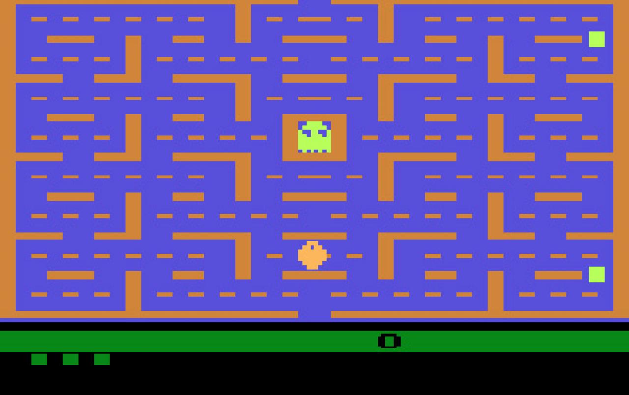 [18/12/2008] Ein weiteres Beispiel für Geldmacherei ist die Atari 2600-Version von Pac-Man. Das Spiel erforfert keine gottgleiche Programmierleistung, dennoch wurde das Spiel nie fertig gecodet. Egal, bringen wir eben den Prototypen auf den Markt!