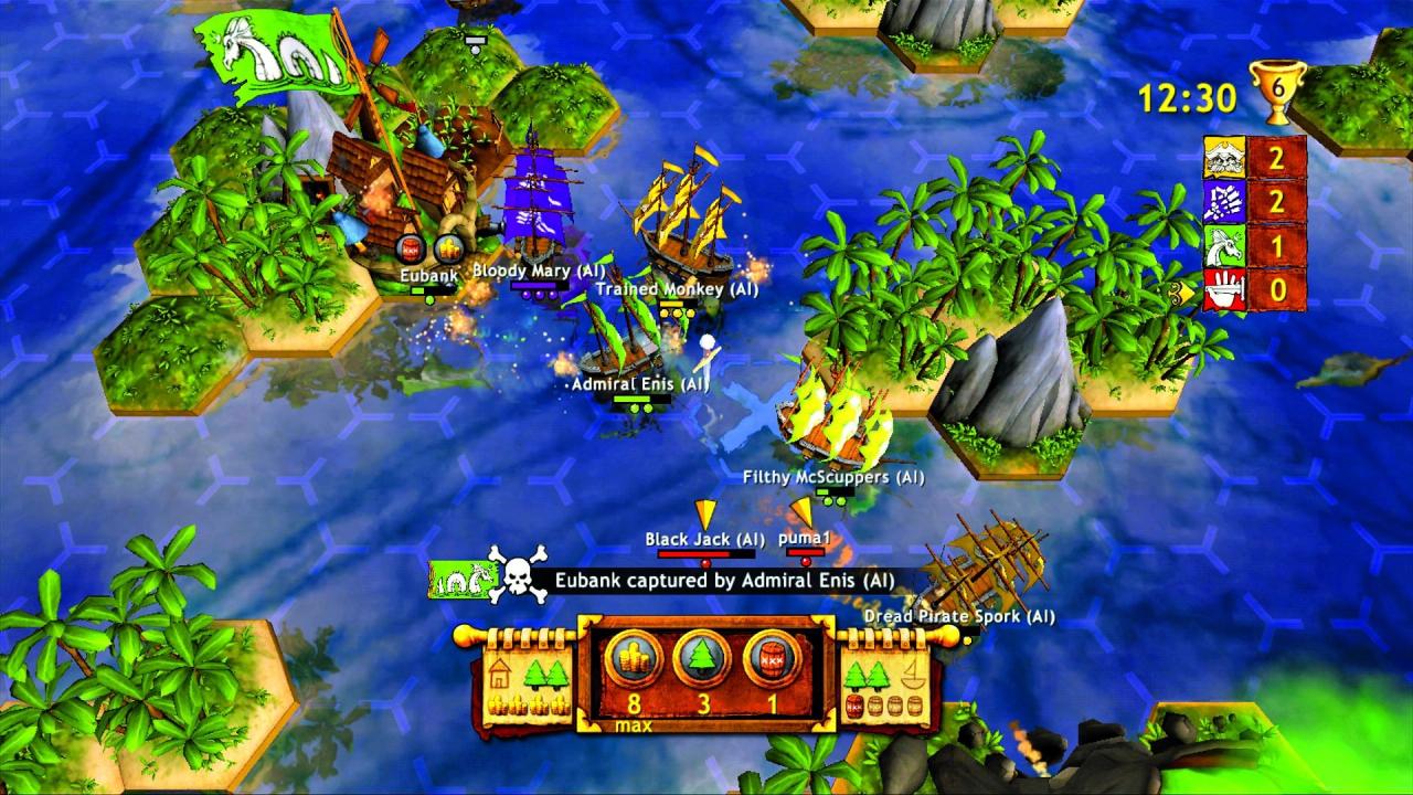 [09/12/2008] Im Arcade-Titel Age of Booy setzte man das begehrte Gold für Upgrades der erbeuteten Städte ein, die ab sofort mit besseren Kanonen ausgerüstet waren. Wollte man die Schiffe verbessern, wurde sogar der kostbare Rum fällig. 