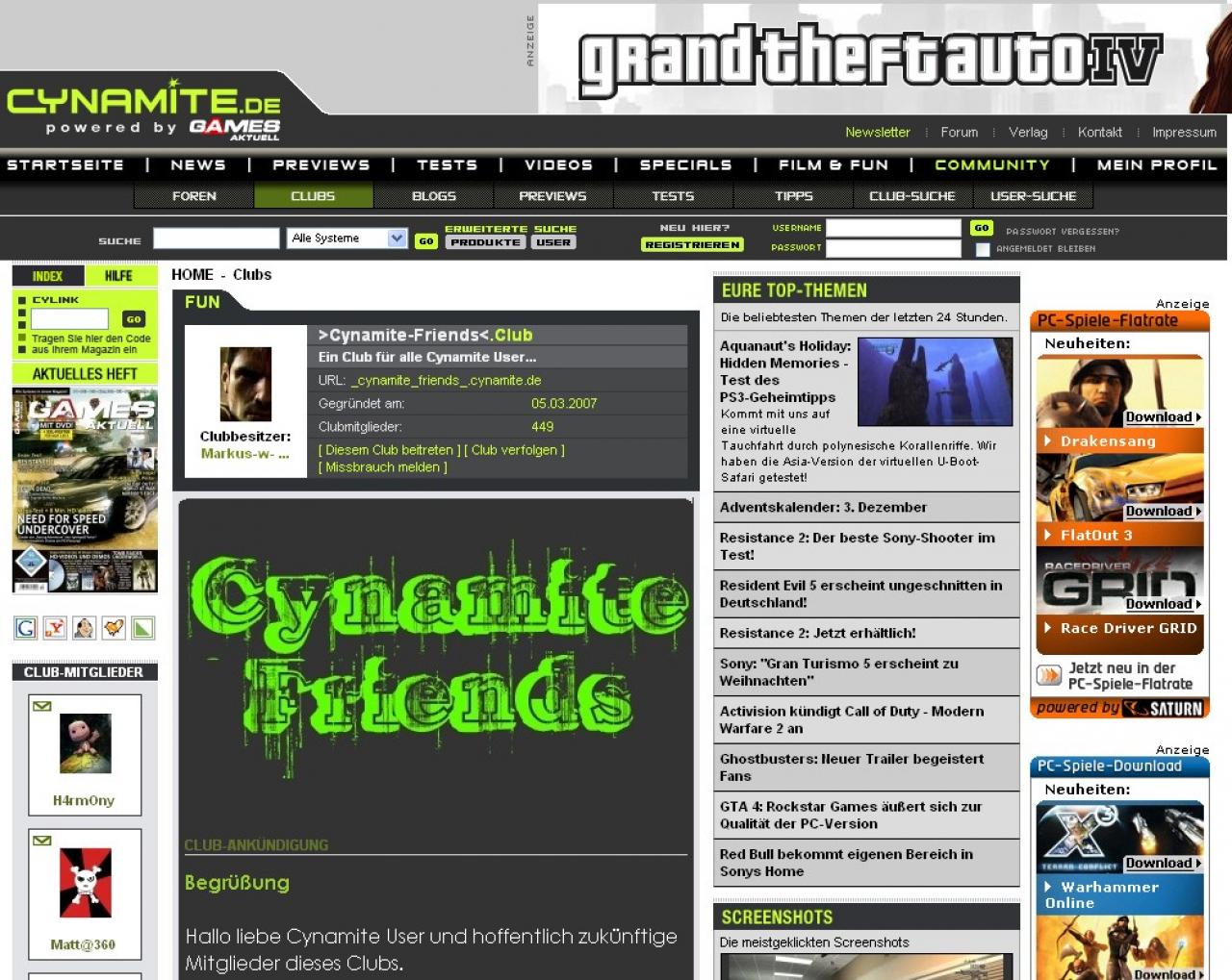 [04/12/2008] Clubs