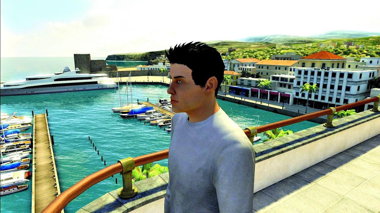 [28/01/2009] Mit unserer Figur blicken wir vom Balkon des Hafen-Apartments. Leider lässt sich der Hafen (noch) nicht zu Fuß erkunden.