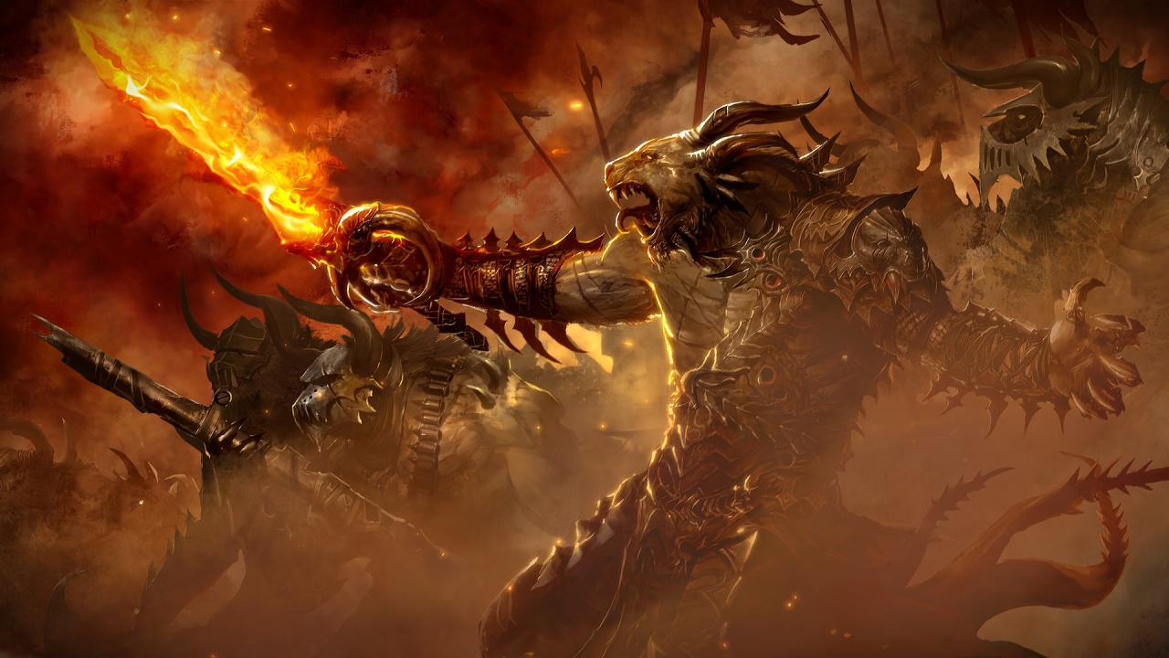 [20/08/2009] Katzen sind Raubtiere. Am besten sieht man das an den Charr aus Guild Wars 2. Ein Schmusekätzchen ist Rytlok Brimstone, Tribun der Blut-Legion, jedenfalls nicht. Anders als andere tierhafte Rassen in Rollenspielen sind Charr auch keine Baumkuschler, sondern ein kriegerisches Steampunk-Volk.
