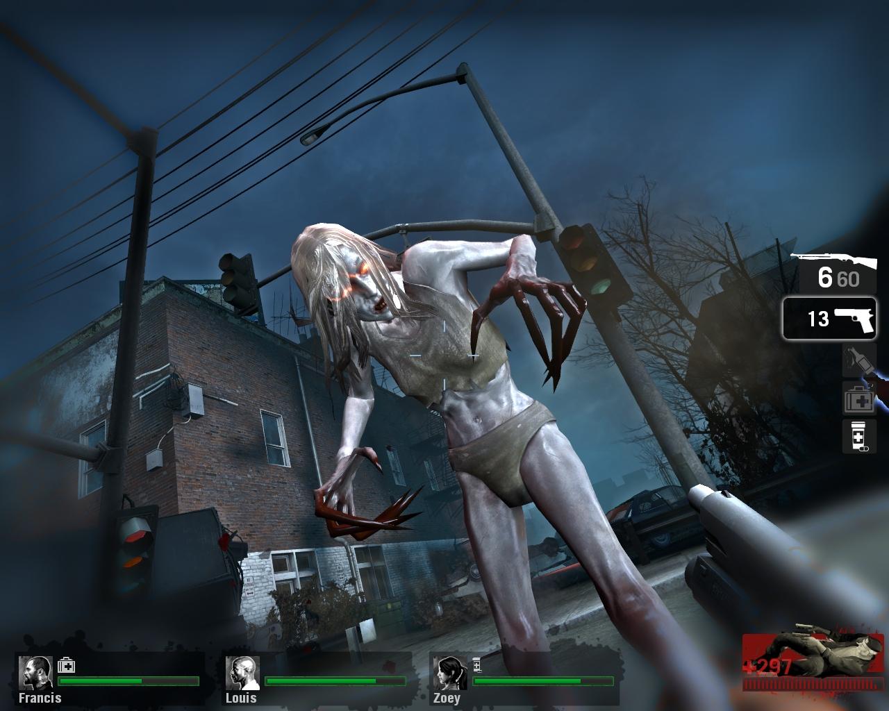 [30/09/2009] Die Witch aus Left 4 Dead sitzt weinerlich in der Ecke und wer sie stört, bereut es bitter. Eine tolle Möglichkeit, der verhassten Ex-Freundin mal zu zeigen, wie nervig jemand sein kann, der nahe am Wasser gebaut UND aggressiv ist.
