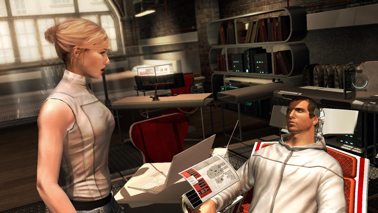 Desmond und Lucy am Animus in Assassin's Creed 2
