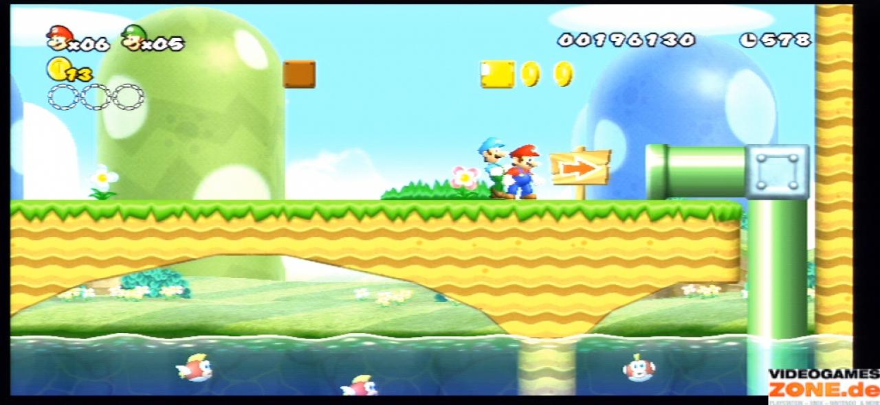 [27/10/2009] Nicht nur in Little Big Planet, sondern auch in New Super Mario Bros. haben wir den Mehrspielermodus, der gemeinsames Spielen belohnt.