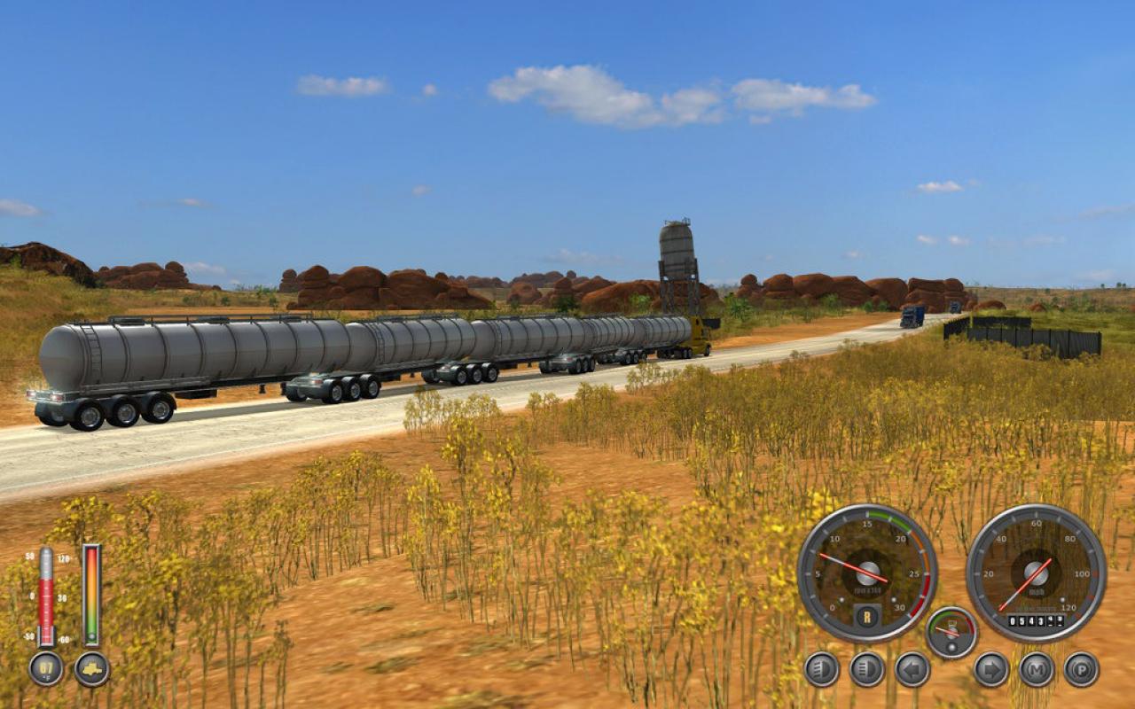 [25/11/2009] 18 Wheels Of Steel: Americas Long Haul: Sattelschlepper haben einen Spritverbrauch von über 30 Litern pro 100 Kilometer. Was bei diesem Truck-Spiel an Diesel verbrannt wird, sollte jeden Umweltschützer auf die Palme treiben.