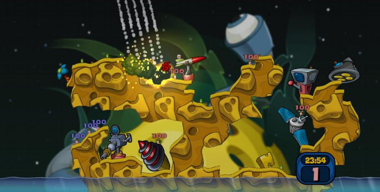 [20/04/2010] Worms Armageddon: Wer kennt sie nicht? Die kleinen Würmer mit dem umso größeren Waffenarsenal. Nur zu gerne erinnert man sich daran, als man man mit den kreativen Waffenschöpfungen den ganzen Level in einen löchrigen Käse verwandelt hat. Ob Superschafe, Betonesel oder Bananen-Splitterbomben, jeder hatte seine Favoriten um dem feindlichen Wurm den Gar auszumachen.