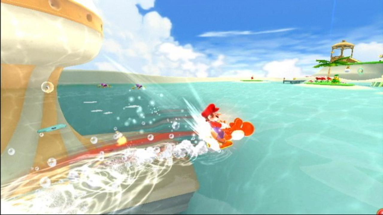 [17/04/2010] Super Mario Galaxy 2: Auch ein Klempner braucht mal eine Abkühlung. Mario wagt mal einen Sprung ins kühle Nass. Noch mehr Urlaubs-Feeling gönnt euch Nintendo im Wasserspritzen-Jump 'n' Run Super Mario Sunshine für den GameCube.