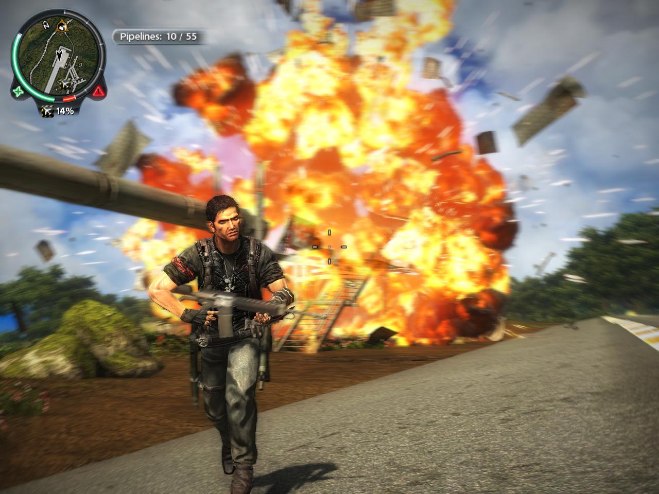 [21/05/2010] Just Cause 2: Abseits von atemberaubenden Explosionen und waghalsigen Fallschirm-Stunts findet ihr eine wunderschöne Insel-Idylle vor, die ihr auch gern mal aus der Luft erkunden könnt.