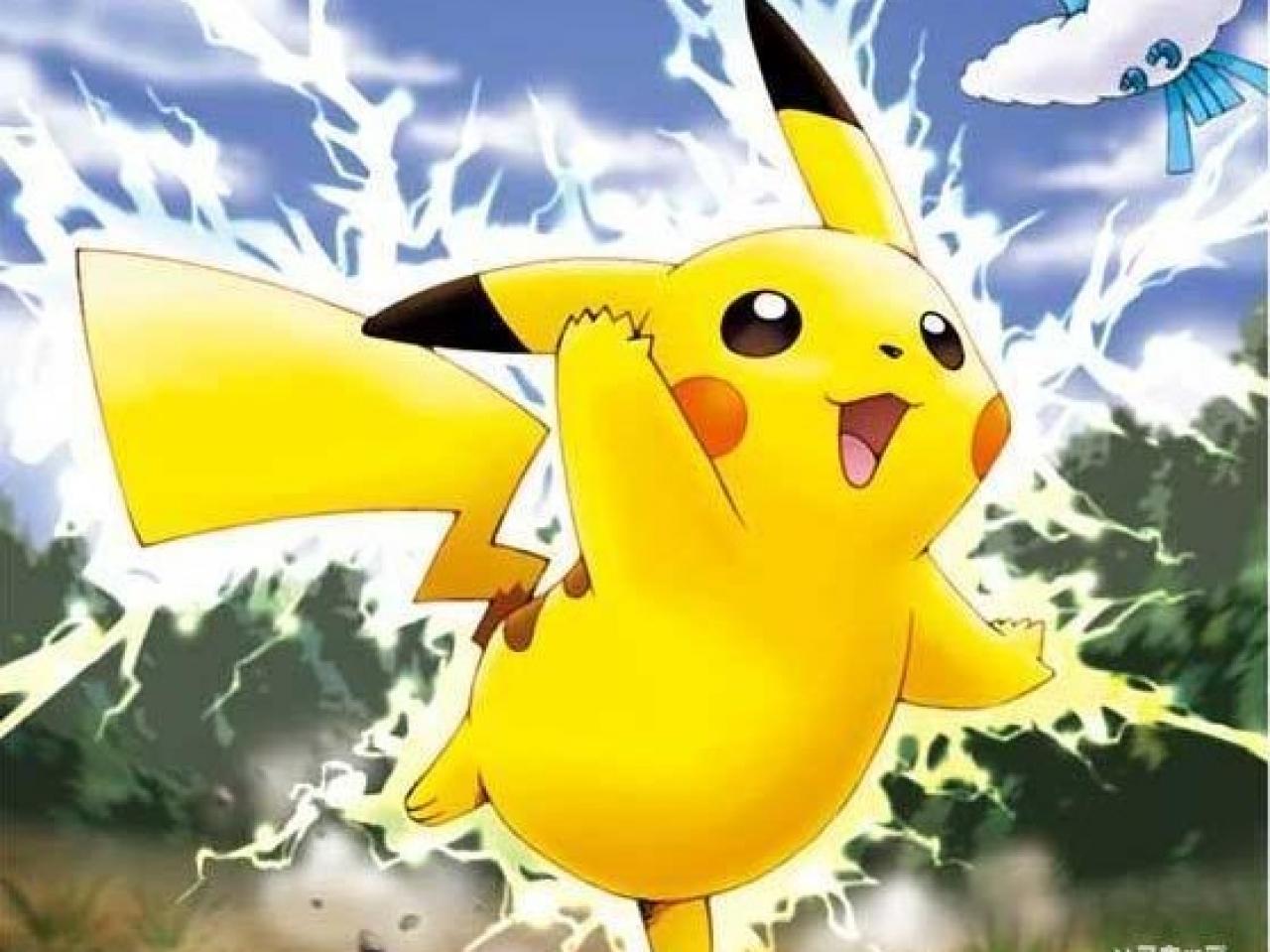 Pikachu verschießt Blitze.