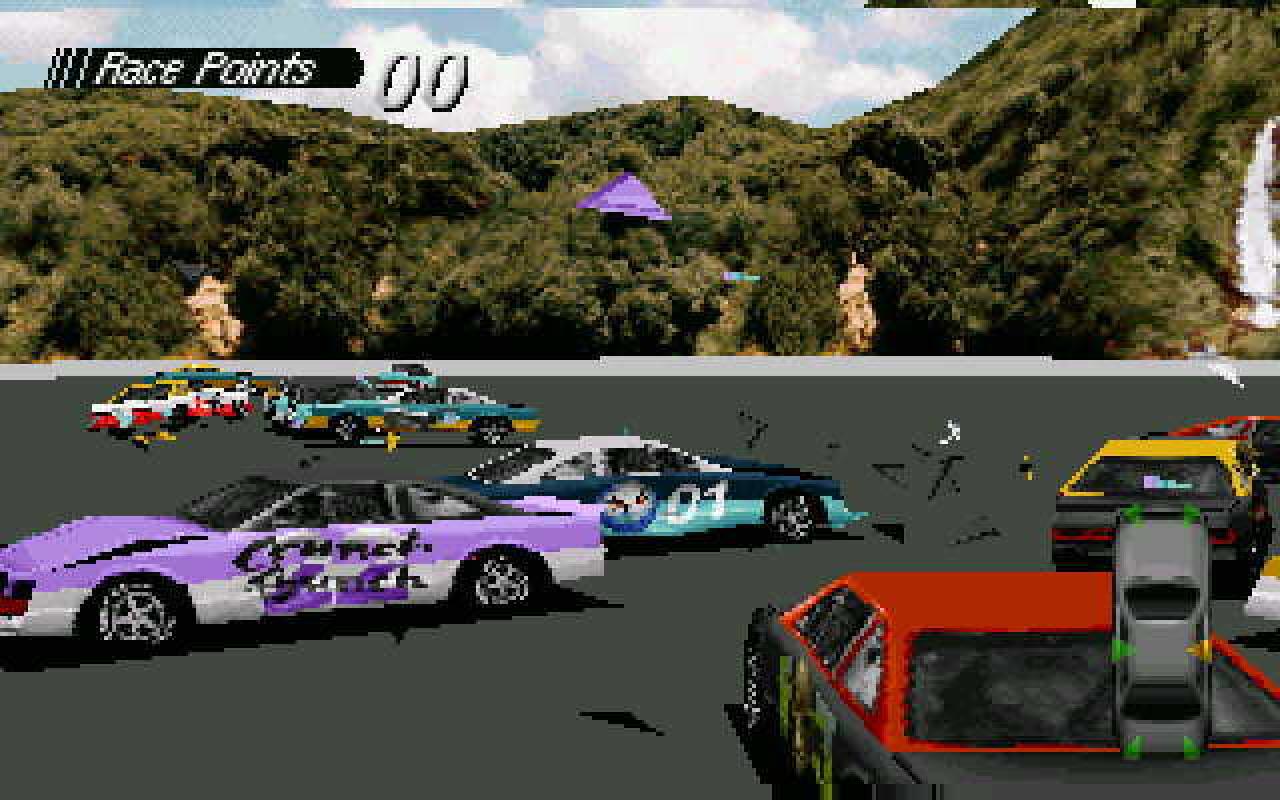 [11/08/2010] In Destruction Derby von Psygnosis kommt ein ähnliches Prinzip zum Einsatz, auch wenn man hier eher vom 